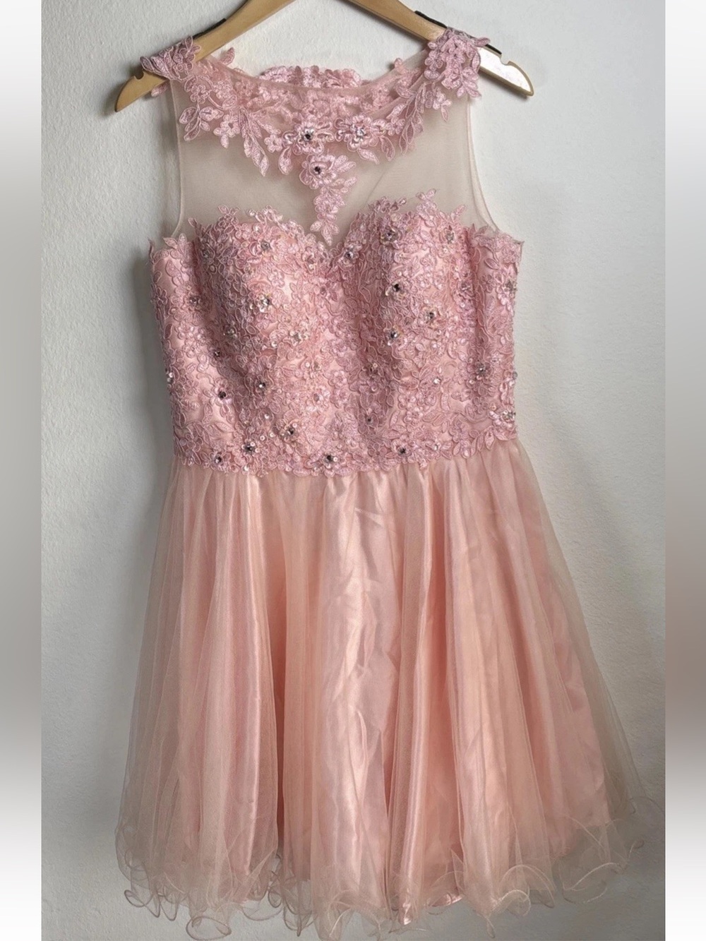 May queen couture pink tulle lace Prom/party/dance Short Dress Size 12
